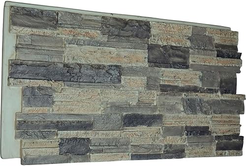 Ekena Millwork - Panel lateral de piedra de imitación apilado en cascada