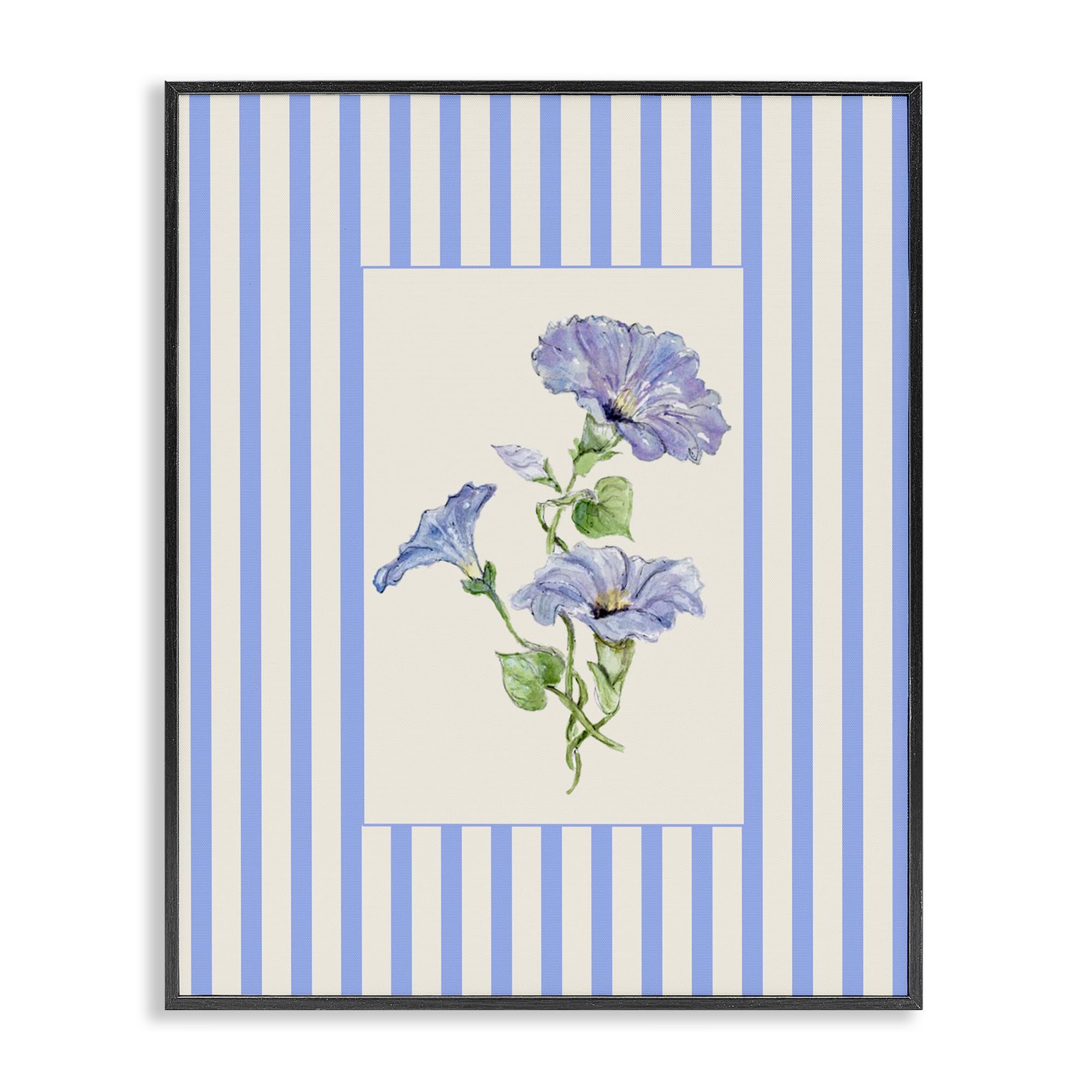 'Blue Stripe Morning Glory'| Framed Giclee Art