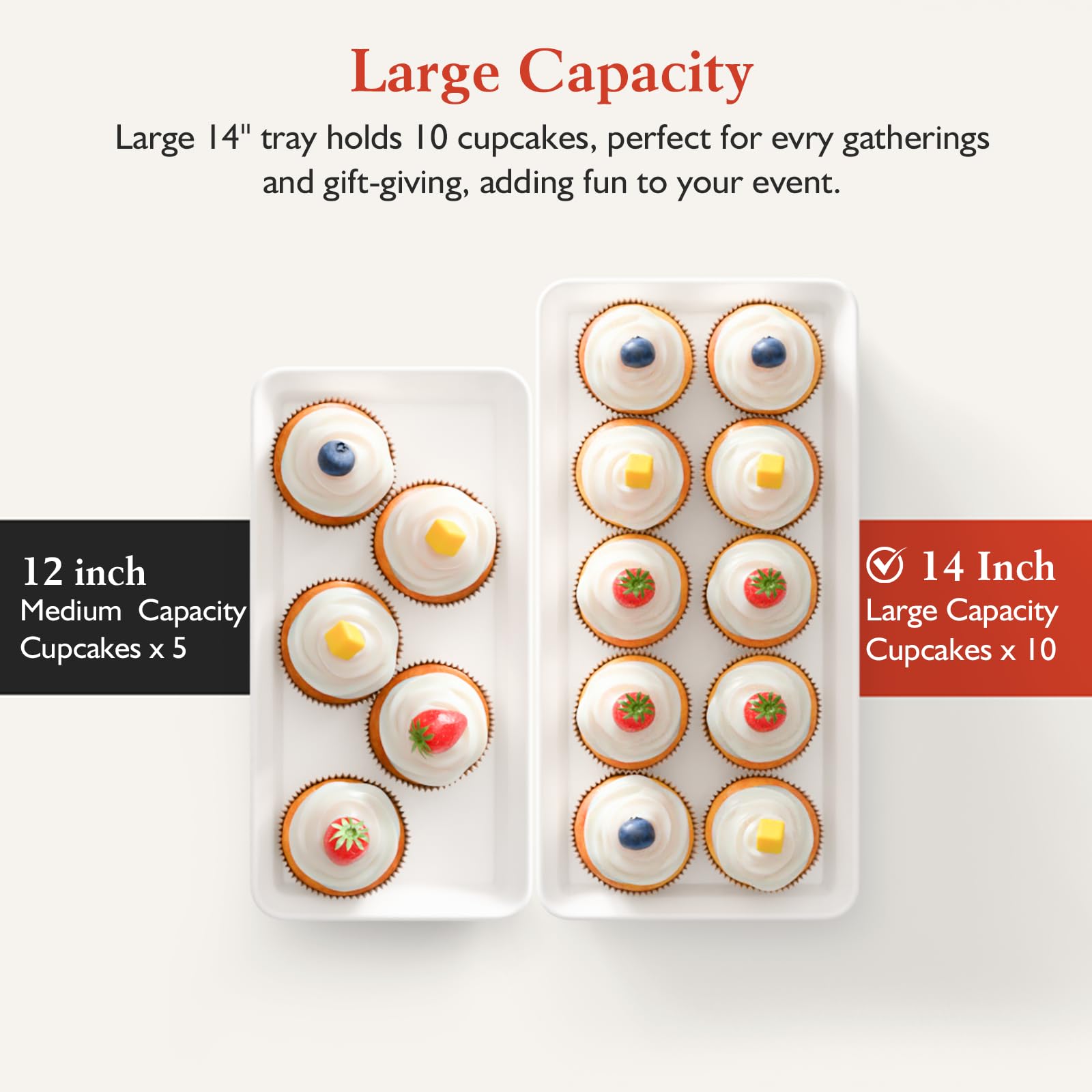 Bumusty 3-Tier Melamine Serving Tray Set - Gold -6