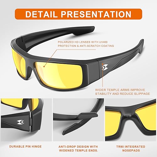Miniatura 5 de suoso Gafas de sol deportivas polarizadas para hombre protección UV400 envolvente para mujer, gafas de sol para pesca, golf, correr