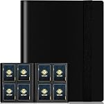 Trading Card Binder, Card Binder Album Folder Book Fit for MTG Baseball Football Sports Cards, Easy to Use Card Collection Binder (black, 360 pockets)