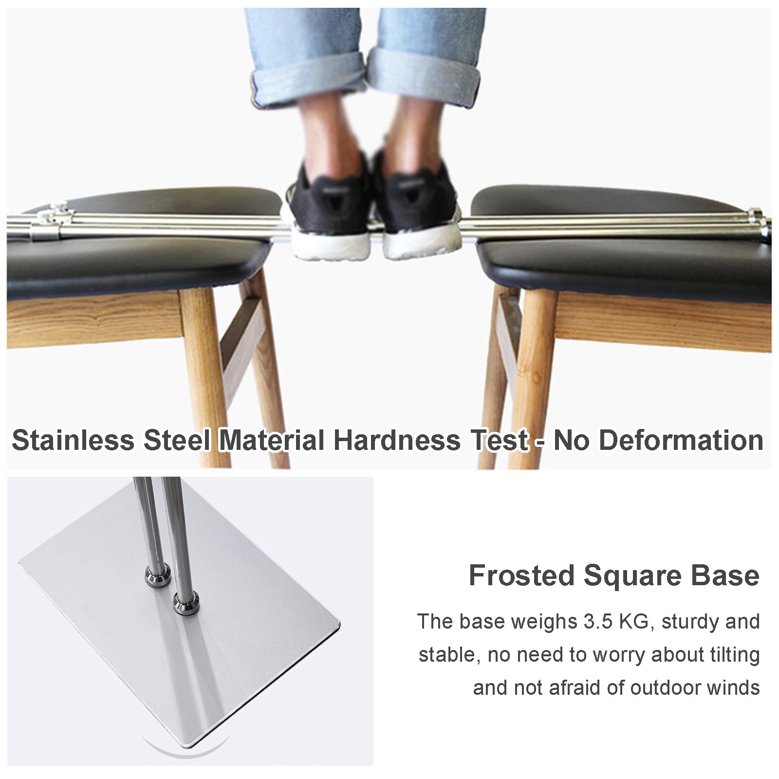 Wytrzymały Uchwyt na Szyldy, Regulowany Stojak na Plakaty z Kwadratową Podstawą, Aluminiowy Stojak na Menu z Widokiem w Pionie i Poziomie do Kościołów, Restauracji, Hoteli i Biur(Black,A2)