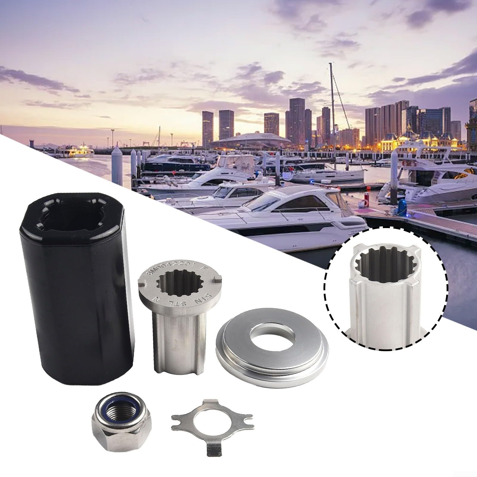 Kit mozzo elica per Mercury-MERCRUISER, per Alpha Sterndrive 60-300 per HP sostituisce 835257K1 835257Q1 Red Flo-Torq II
