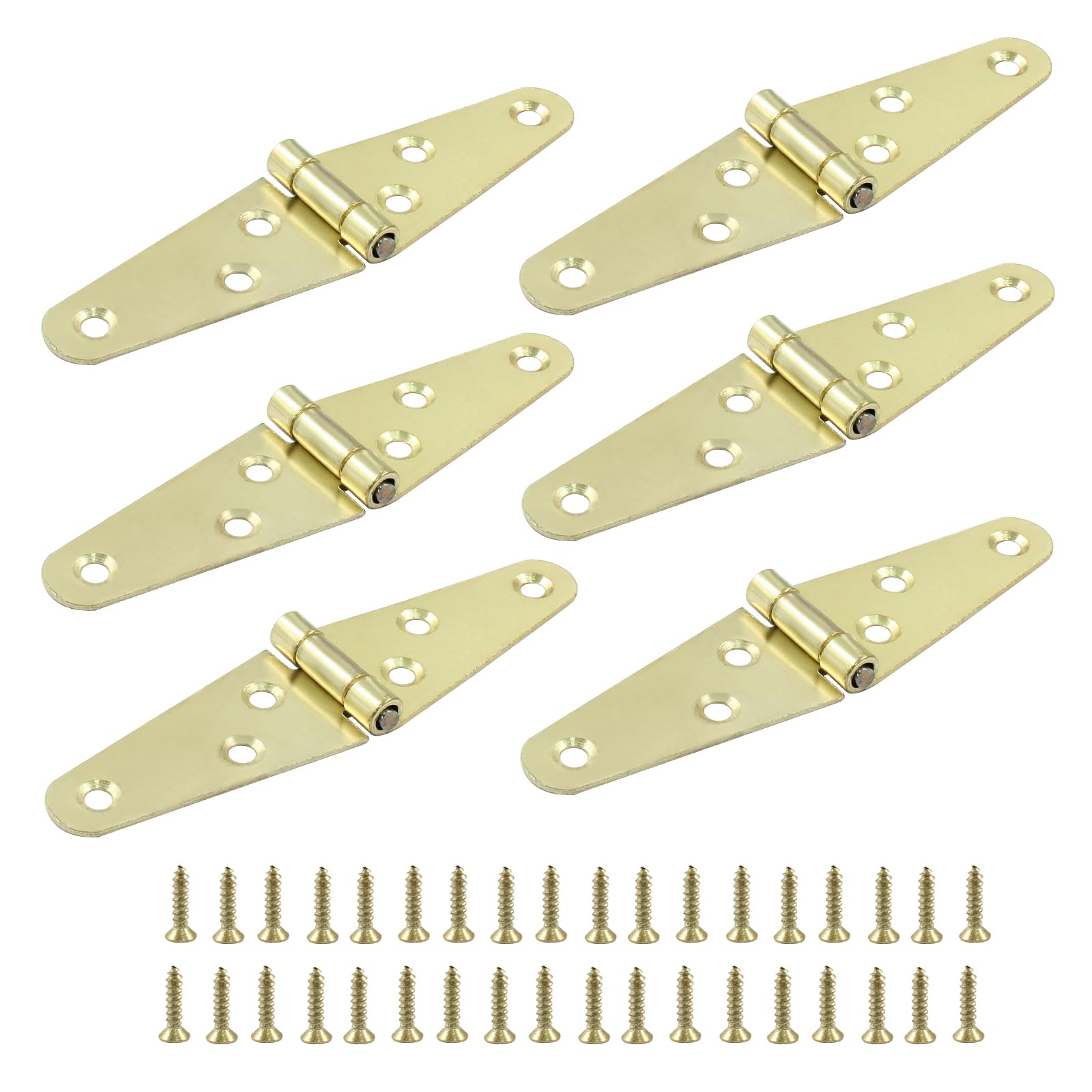 Heavy Duty Strap Hinges - 6 Pack Black -6