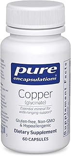 Encapsulaciones puras, cobre (citrate) - forma de cobre altamente biodisponible - 60 cápsulas, glycinate - 60 Count
