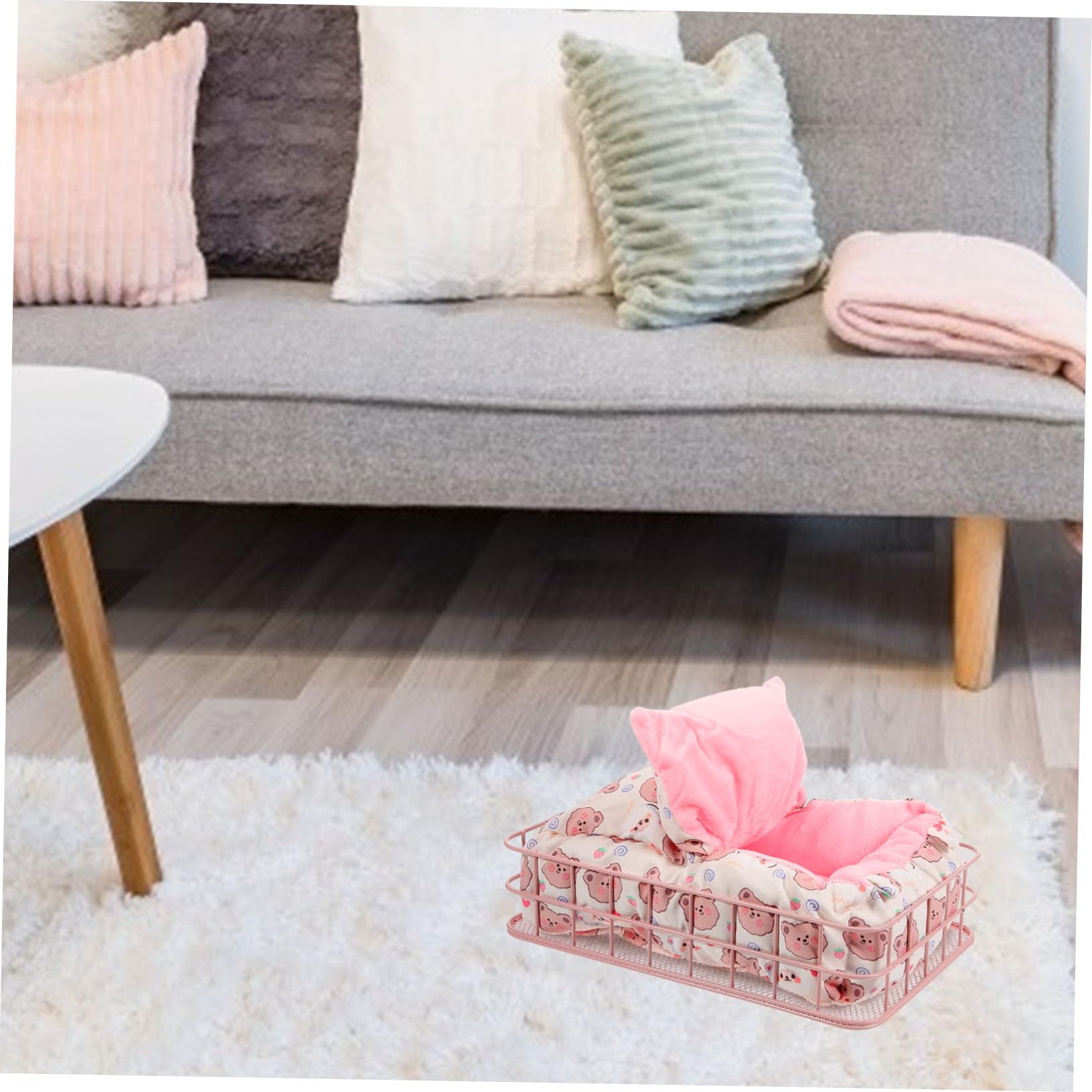 VICASKY Letto per Criceti in Ferro Rosa, 2 Pezzi, Stile Decorativo | Cincillà e Furetto, Uso Quotidiano, Pratico e Resistente All’usura, Imbottitura in Cotone