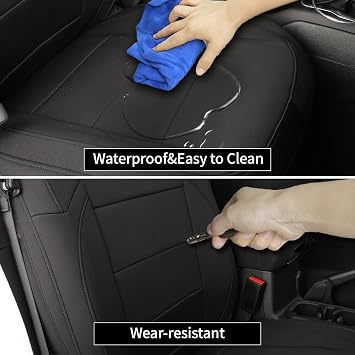 EKR Gladiator Seat Covers for Jeep Gladiator 2020 2021 2022 2023 2024 2025 (Manual Driver Seats & Rear W/NO Armrest),Truck Car Seat Cover for SUV Full Set,Neoprene (Black)