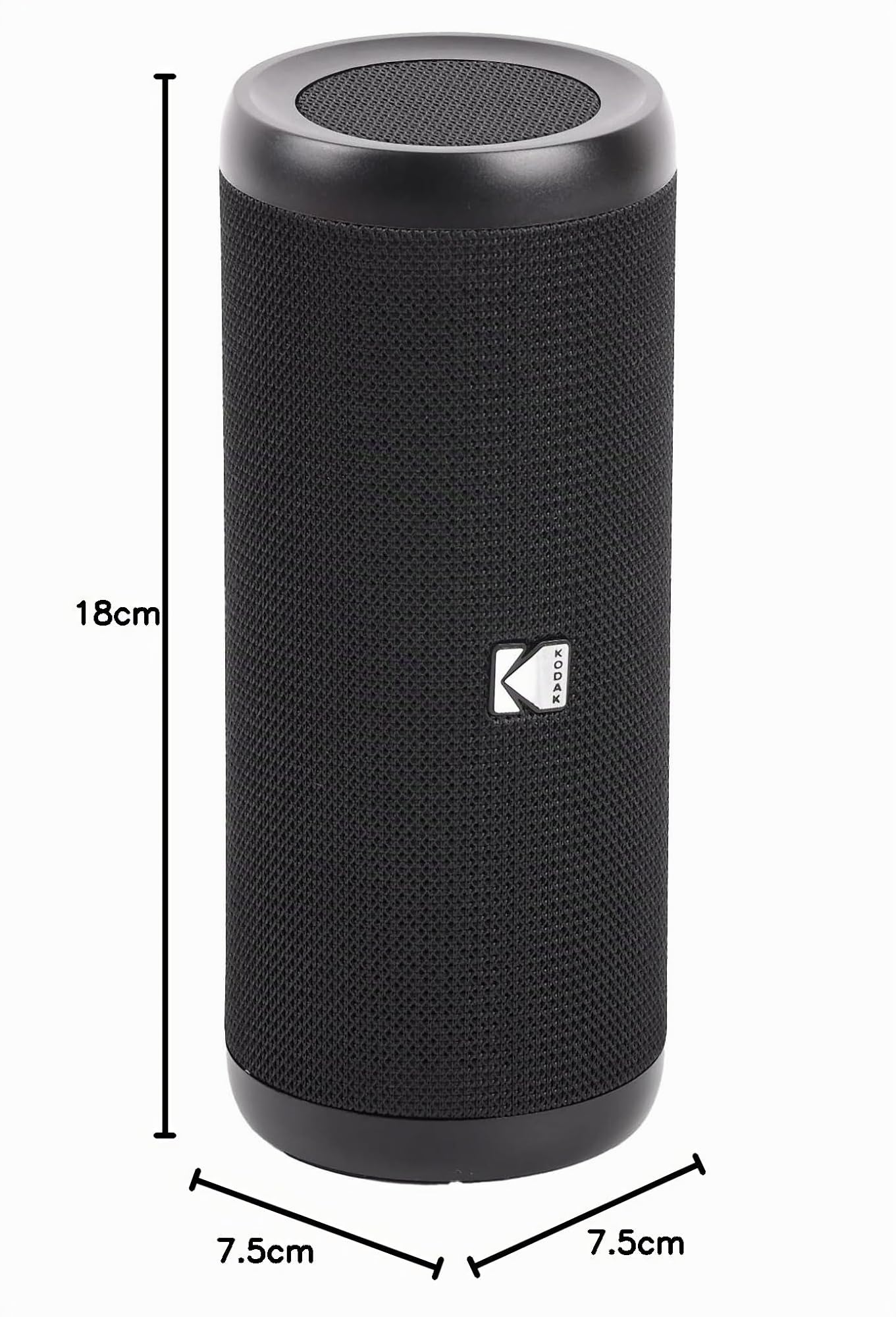 KODAK Altavoz inalámbrico portátil PWS-2252 - Sonido excepcional, Impermeable IPX5, batería de Larga duración - Negro