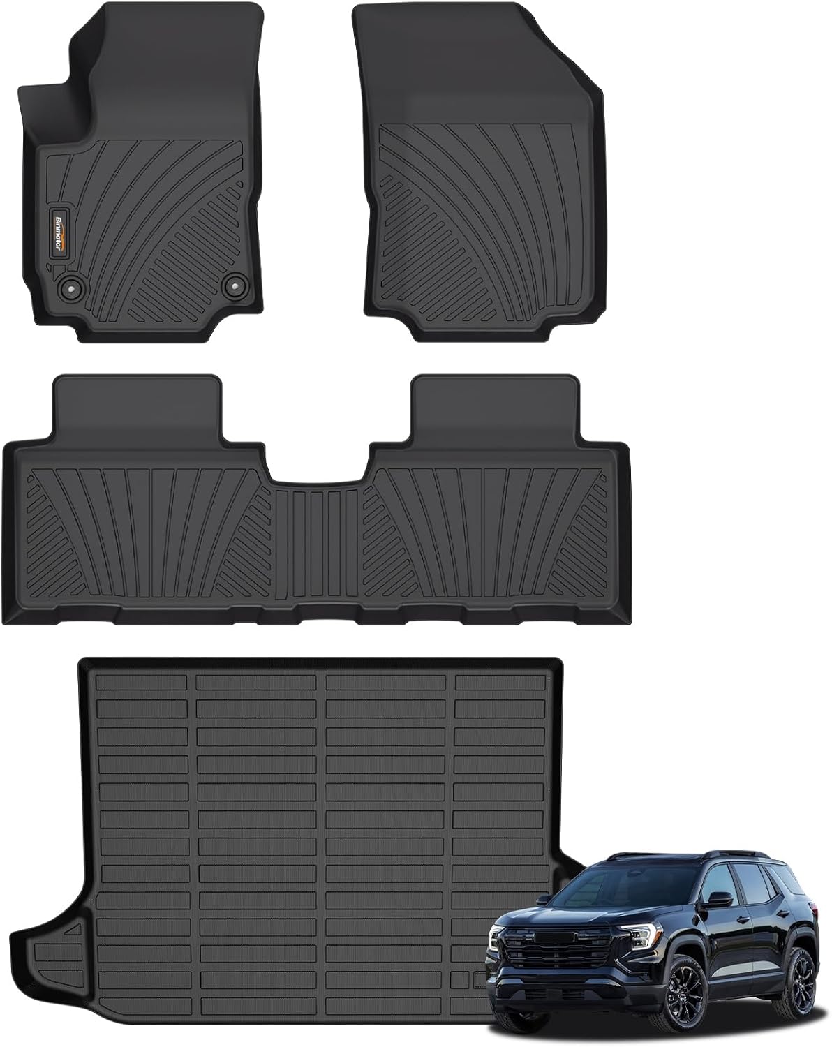 Binmotor-Floor Mats Cargo Liner Set for GMC Terrain 2024-2018?2018-2024 Chevy Equinox, All Weather Car Floor Mats 2024 GMC Terrain/Chevy Equinox Accessories for Terrain