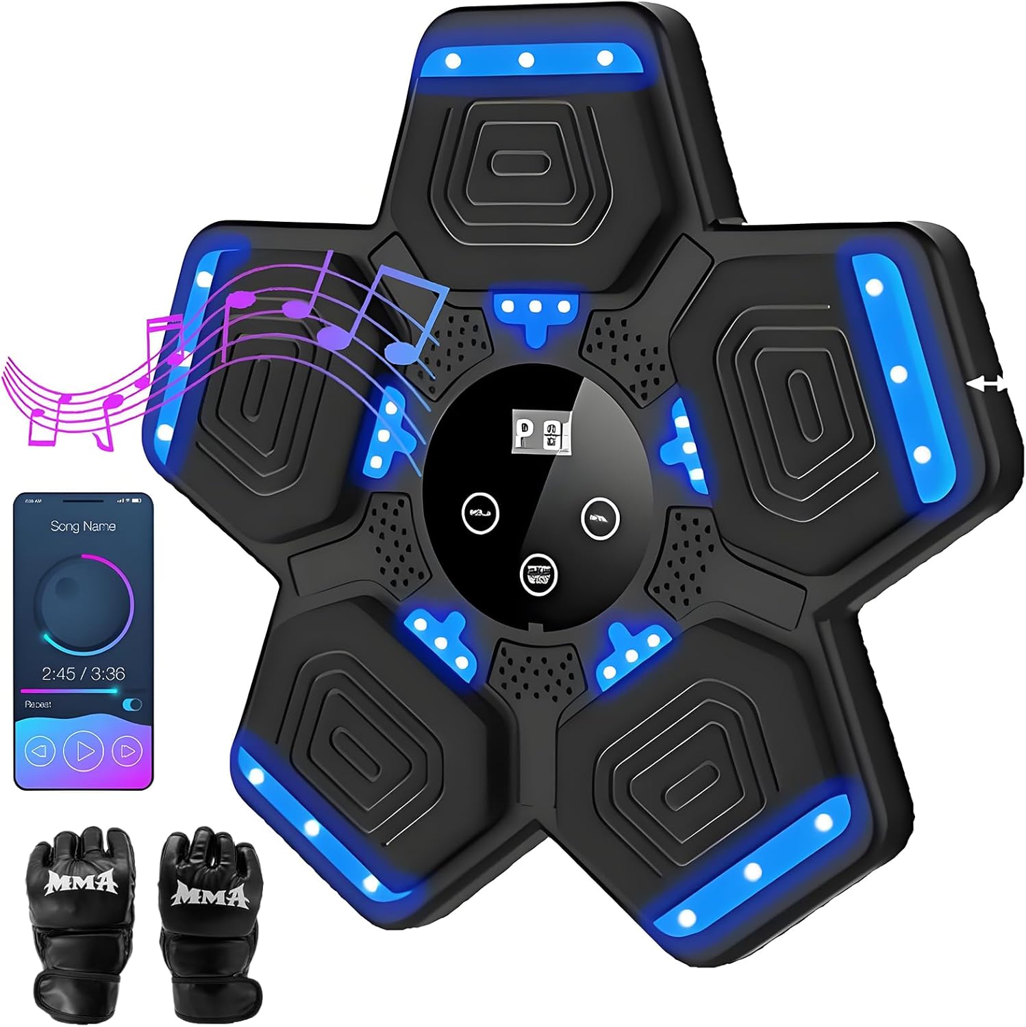 2025 Music Boxing Machine for Kids - Toys for Ages 8-13, Smart Bluetooth Wall Mounted Boxing Punching Bag with Gloves - 9-Speed Interactive Training for Home & Office (Great Gift)?