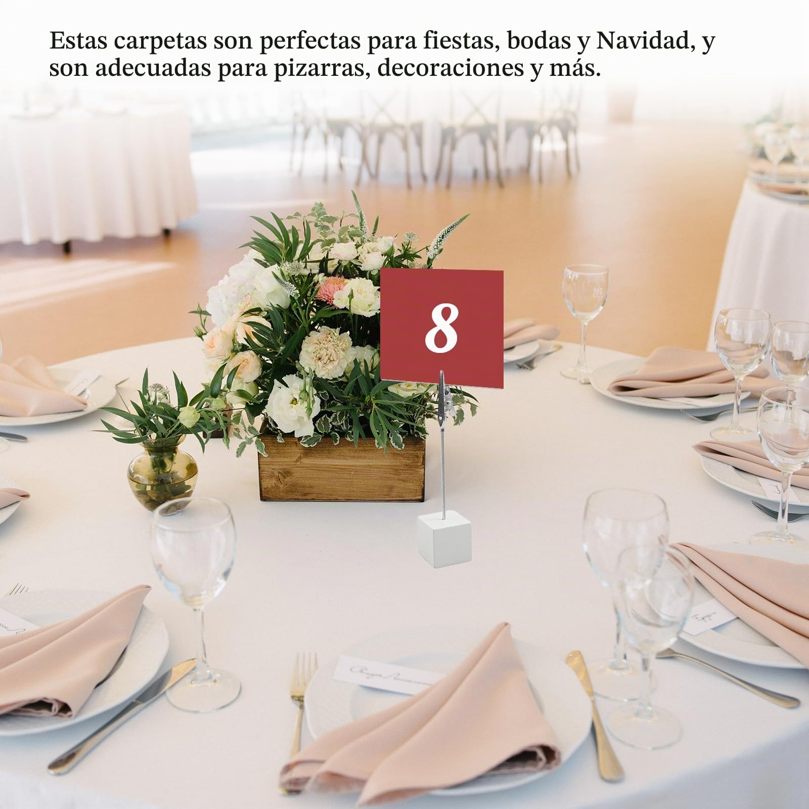 30 Piezas Memo Clip Foto Titular Memo con Pinza y Base Portafotos Pinzas Foto Madera Porta Notas para Oficina Bodas Fiestas Tiendas Restaurantes Decoración de Hogar (Blanco）