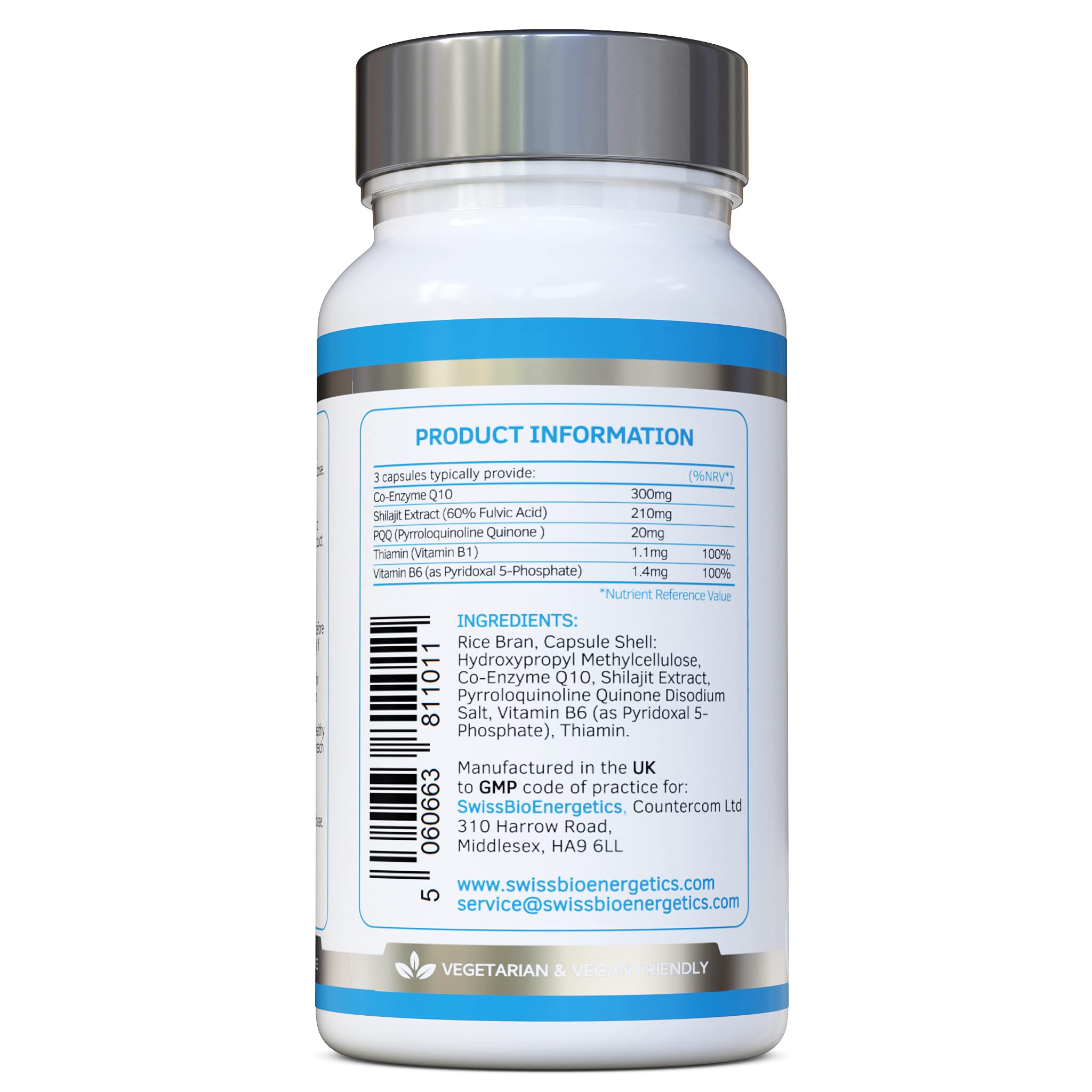 MitoDefence 300mg CoQ10 + 20mg PQQ + 210mg Shilajit Daily dose All