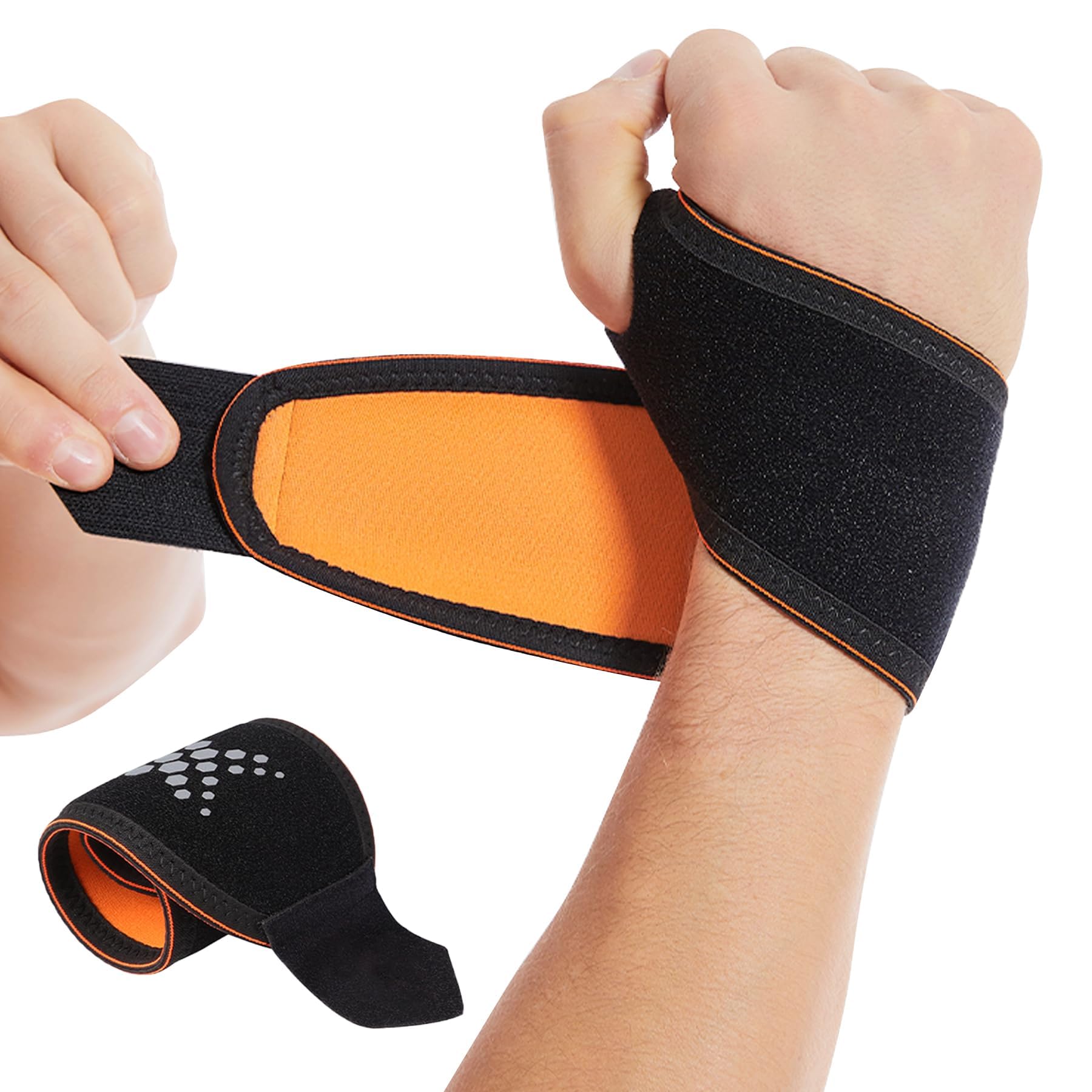 KASTWAVE 2 Pack Wrist Compression Strap and Brace, Sport Wrist Support for Women and Men – Ideal for Work,Fitness, Weightlifting, Yoga, Sports,Tendonitis – Adjustable Splint Fits Right and Left Hand