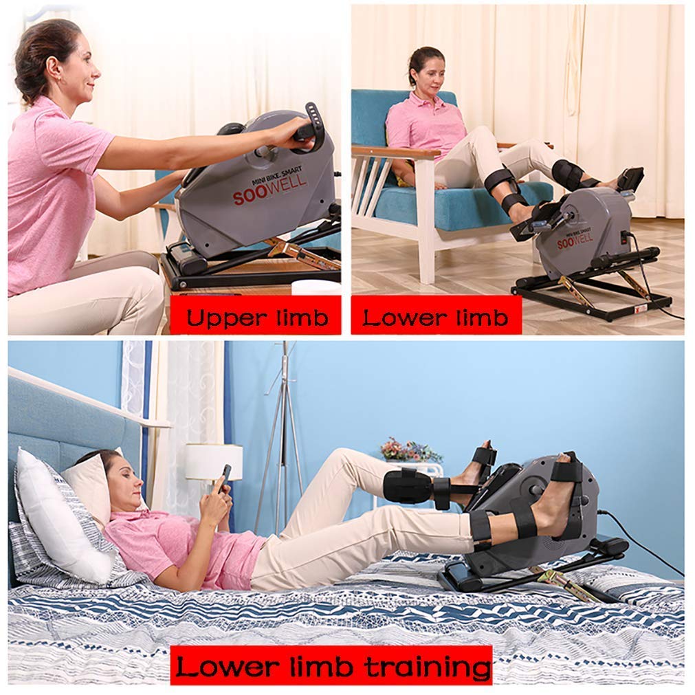 Allenatore di Pedali Portatile per Bici, Esercizio per Braccia/Gambe Stazionario Palestra per Il Fitness Palestra elettrica per Anziani Fisioterapia Riabilitazione Ciclo di Fitness