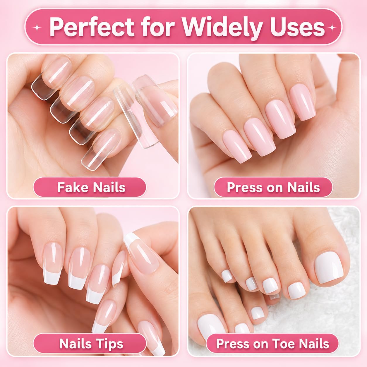 Brush-On Nail Glue for Press On Nail & Tips, 2pc 8ml Air Dry, HEMA TPO Free