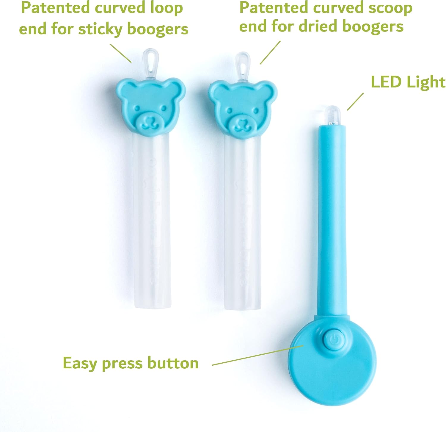 oogiebear Brite - Baby Nose Cleaner and Ear Wax Removal Tool. Baby Gadget with Nighttime LED Light. Safe Snot Booger Picker for Newborns, Infants & Toddlers