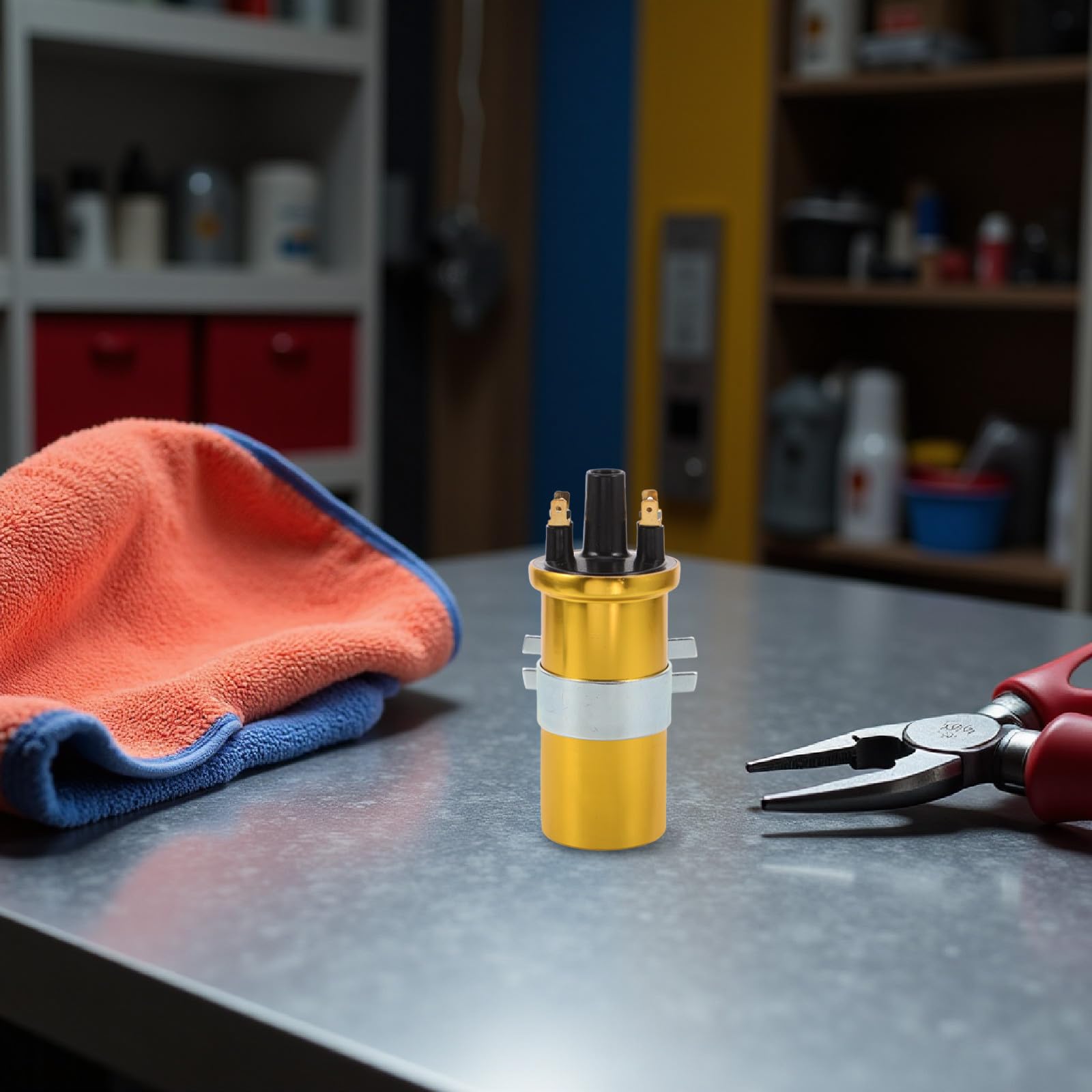 SECFOU Bobina di Accensione 12V a Bagno d'Olio in Metallo DLB105 per Motori Diesel Veicoli Pesanti e Auto