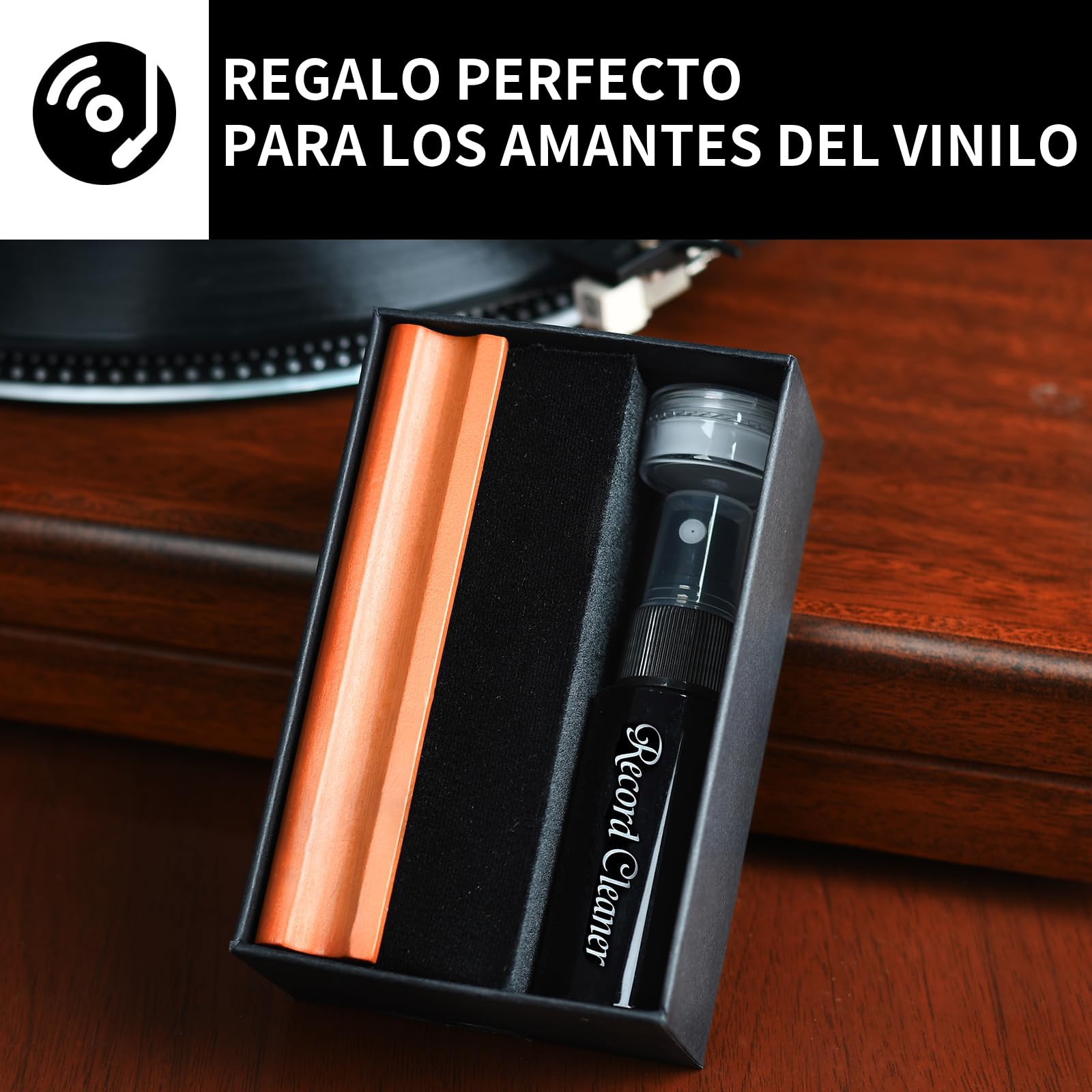 4 En 1 Kit De Limpieza Vinilos kulloomii | Limpiador Vinilos De Discos | Antiestatico Cepillo | Limpia Agujas Tocadiscos | Limpiador de Aire a Presión
