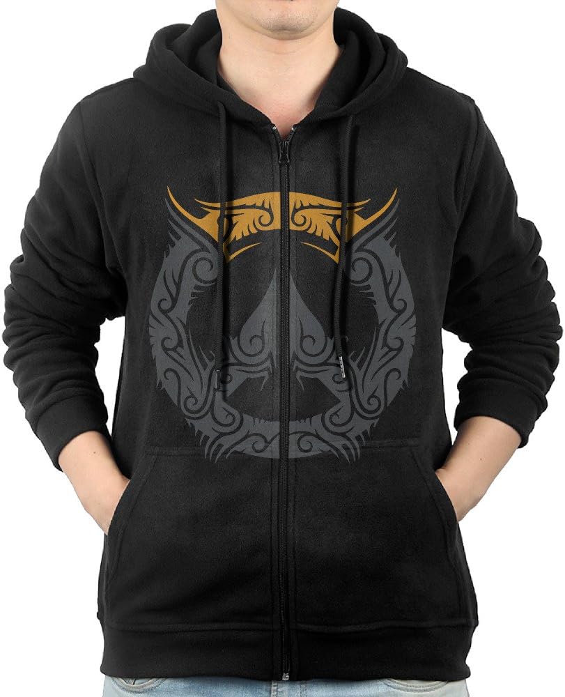 Men's Tribal Overwatch OW Hooded Sweatshirt Pocket Zipper Black