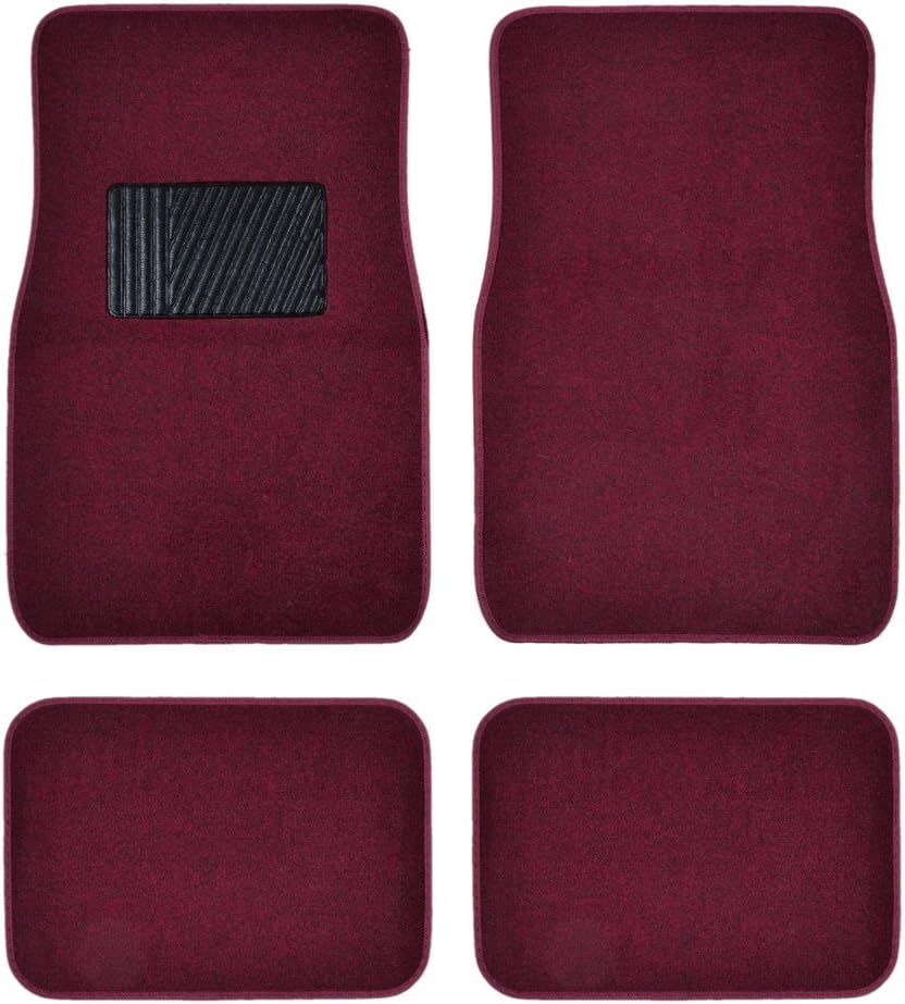 BDK 4-Piece Deluxe Carpet Floor Mat Set - Universal Fit For Cars & Trucks (Gray)