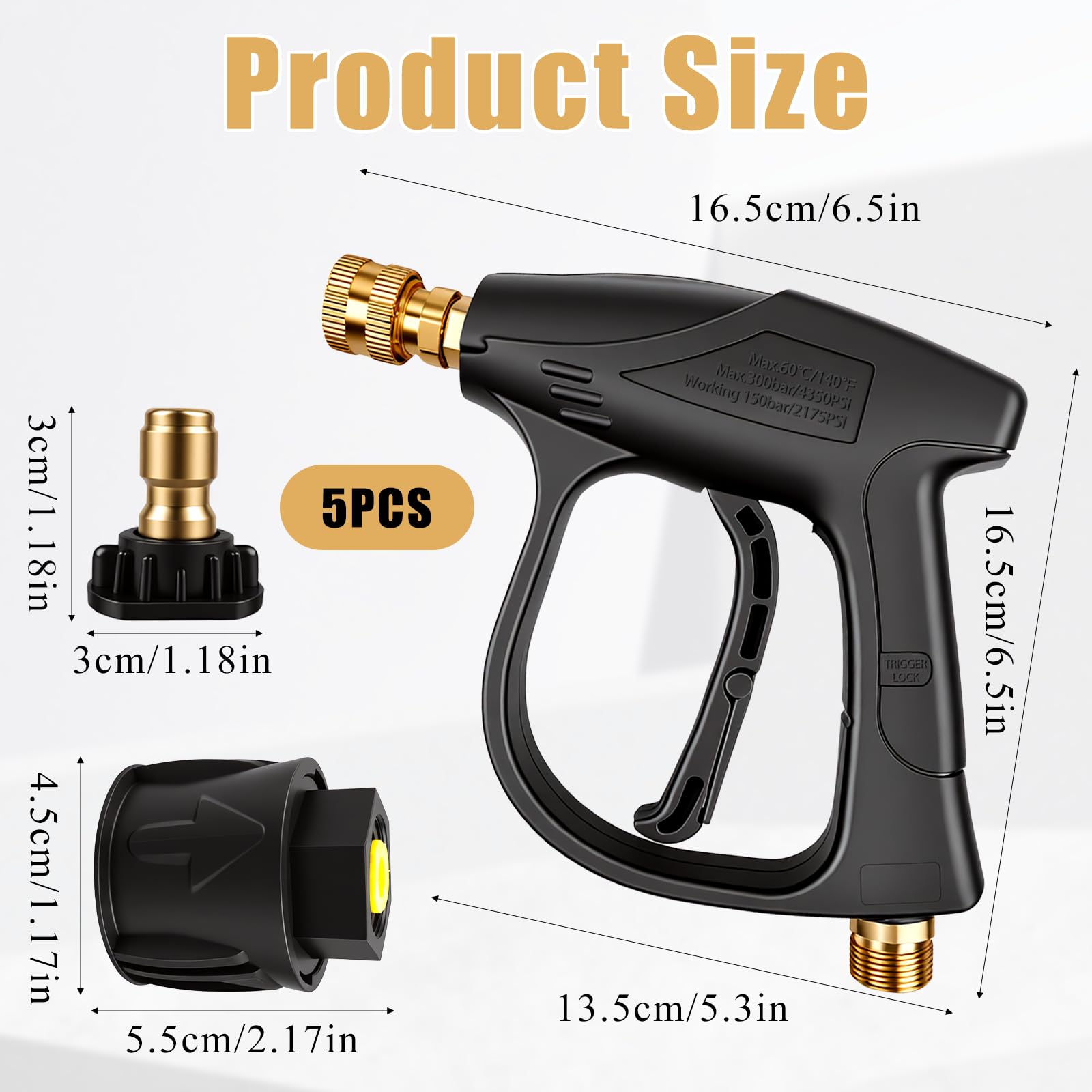 YMYNY Hochdruck-Waschpistole, Jet-Waschzubehör für Karcher K2 K3 K4 K5 K6 K7 Auto