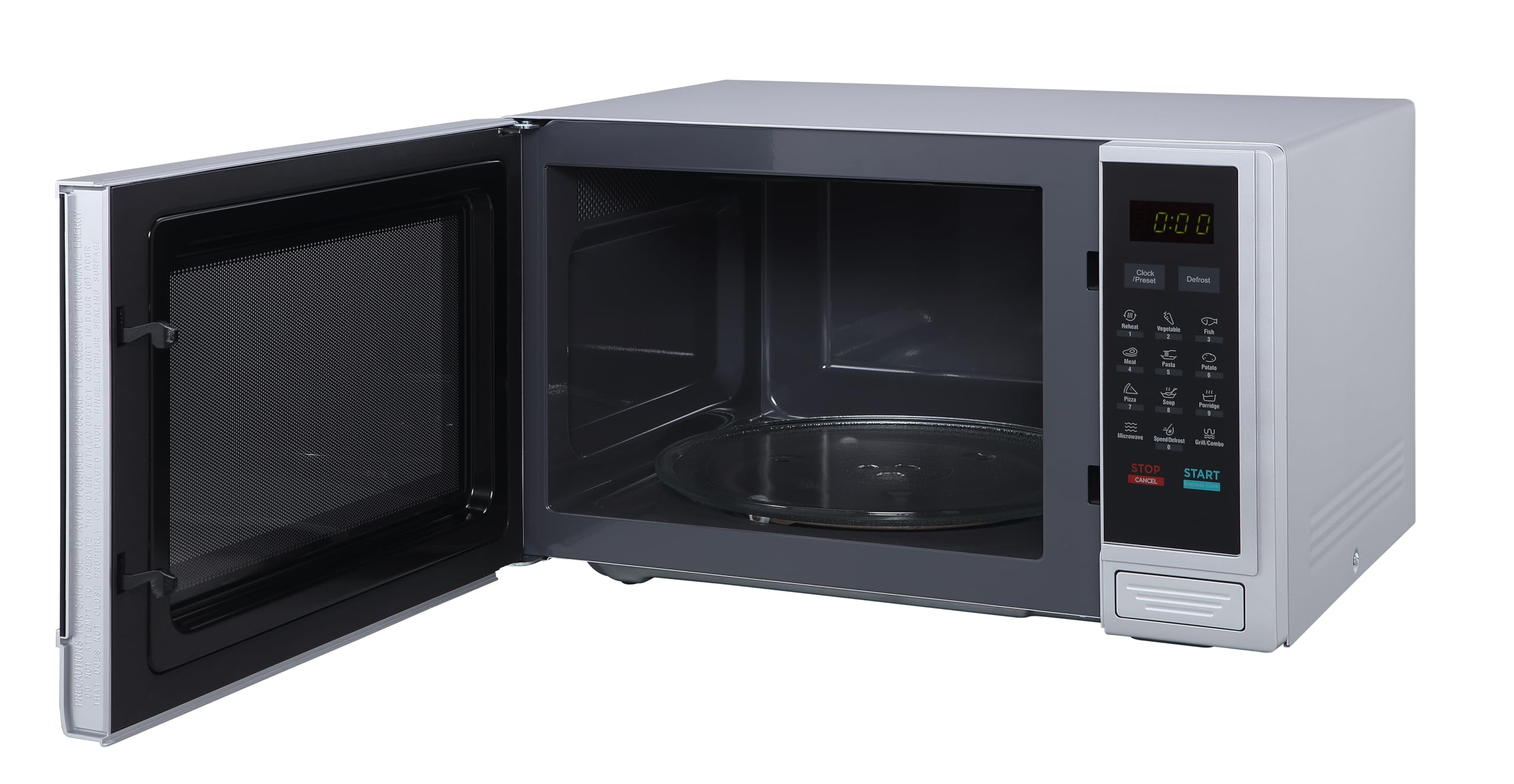 Tarrington House Mikrowelle mit Grill MWD1134G, Stahl/Glas, 34 L, mit 1000 W Leistung, mit Glasdrehteller