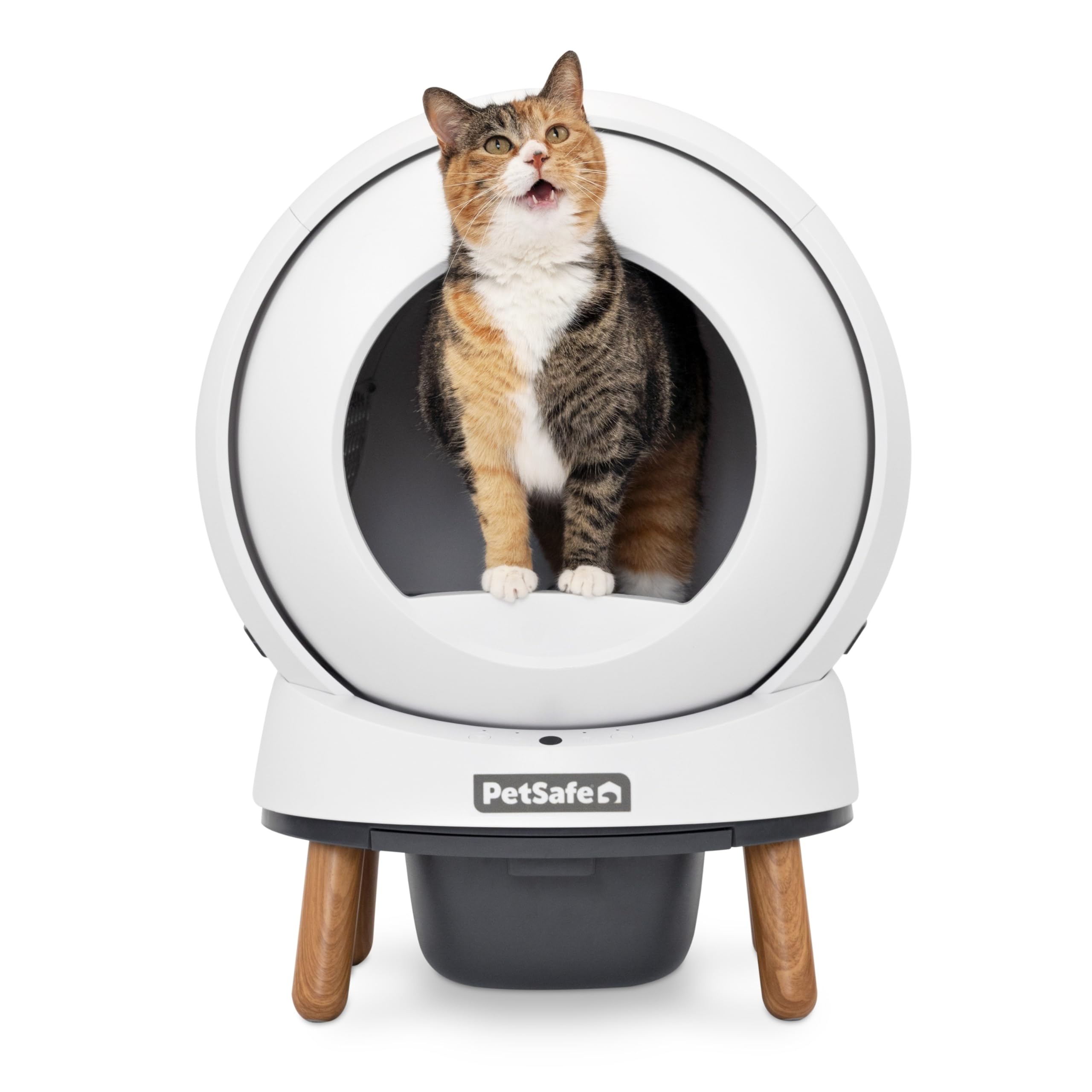 PetSafe ScoopFree SmartSpin Arenero para Gatos Autolimpiante - Caja de Arena con Control Avanzado de Olores - Monitorización de la Salud Controlado por App