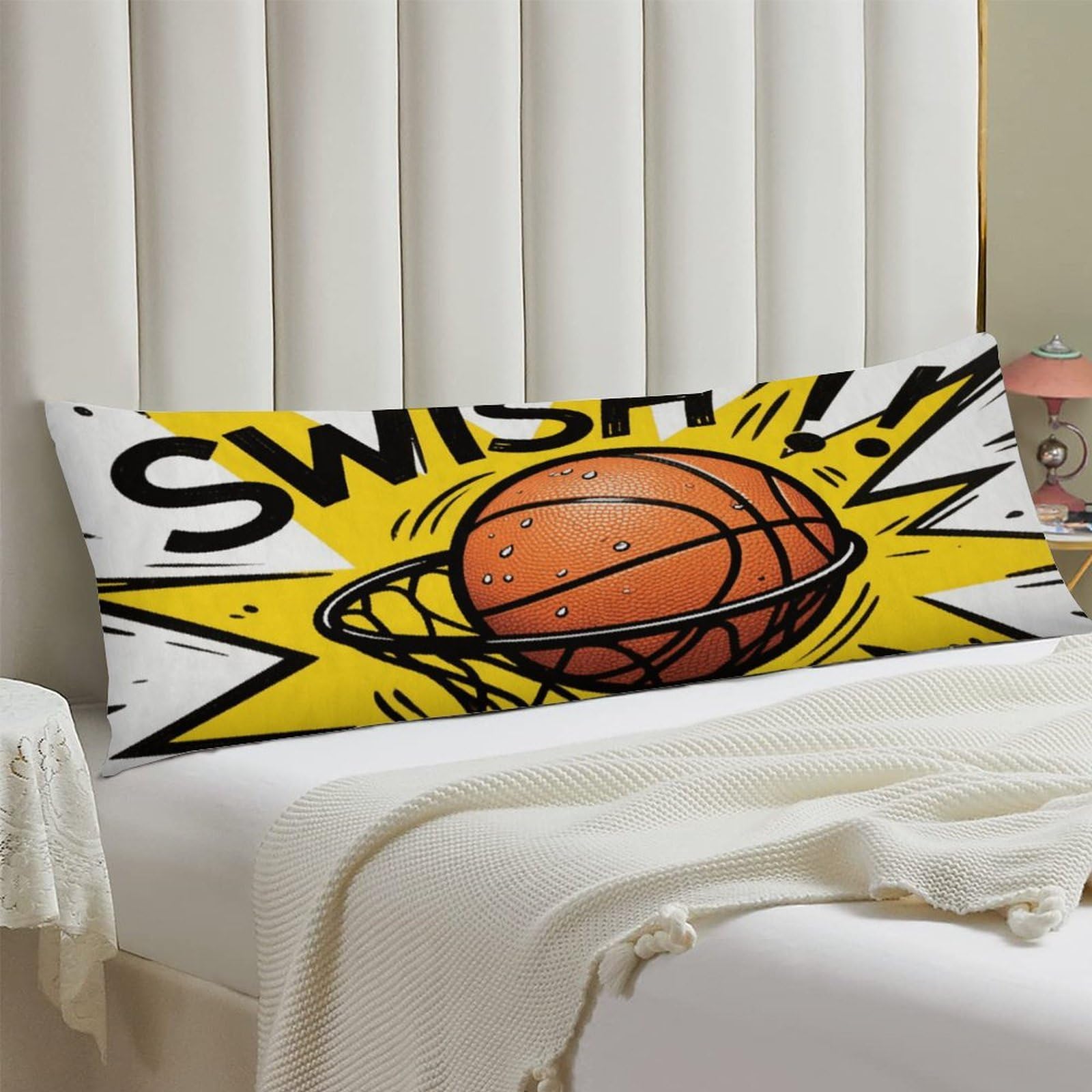 Body Pillow Cover 20x54 Long Pillow Case with Invisible Zipper Breathable Microfiber Basketball Pillowcase Soft Cozy Protector for Bedroom Couch Sofa Bed Home Decor All Seasons