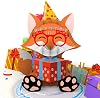 LIMAH Pop Up Card Fox - Funny Birthday Card - 3D Card for Voucher Money Gift or Gift - Happy Birthday Card for Children and Adults