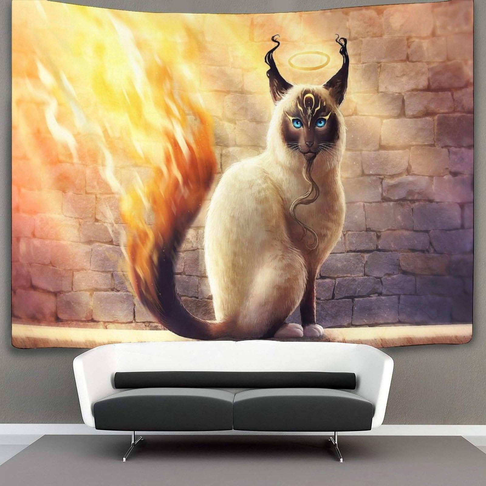 kaiyun Cat Tapestry Bedroom Aesthetic Indie Wall Room Decor Animal Wall Hanging,Wall Art 130cmx150cm