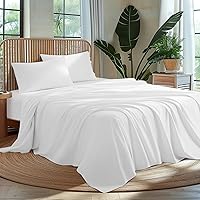 AiAngu 100% Egyptian Cotton King Sheet Set 4PC 1000 Thread Count - Luxury Cooling Breathable Sheets 16" Deep Pocket White