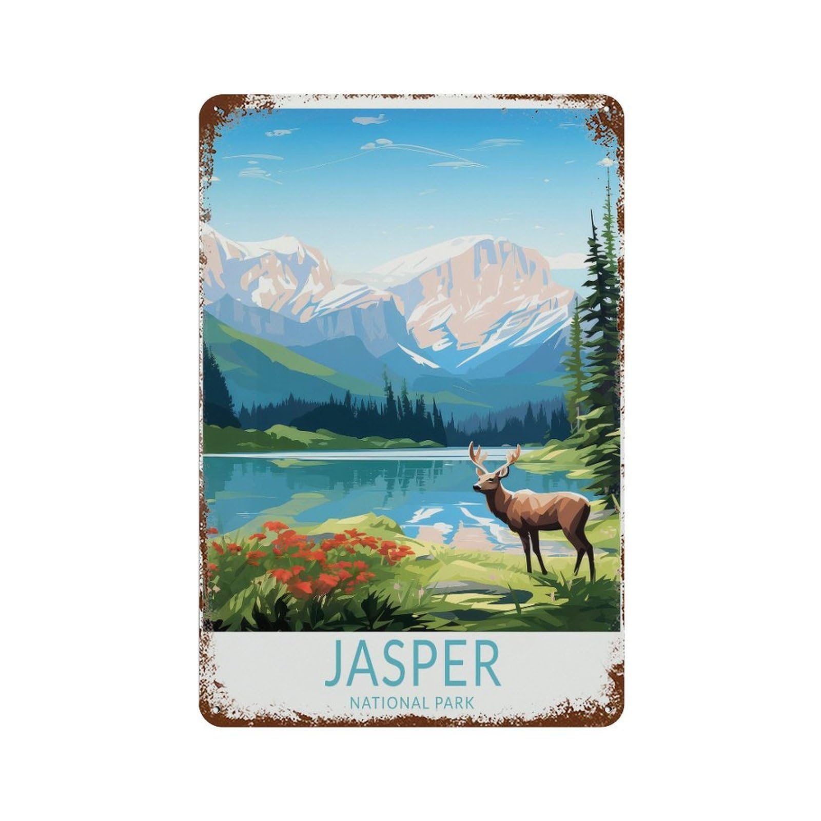 xiaoxiaoshen Jasper National Park Travel Canada Parks Postcard Custom Personalized (2) Wall Decor Art Metal Tin Poster Modern Home Decor Art Home Bar Shop Decorations Vintage Sign 30x20cm