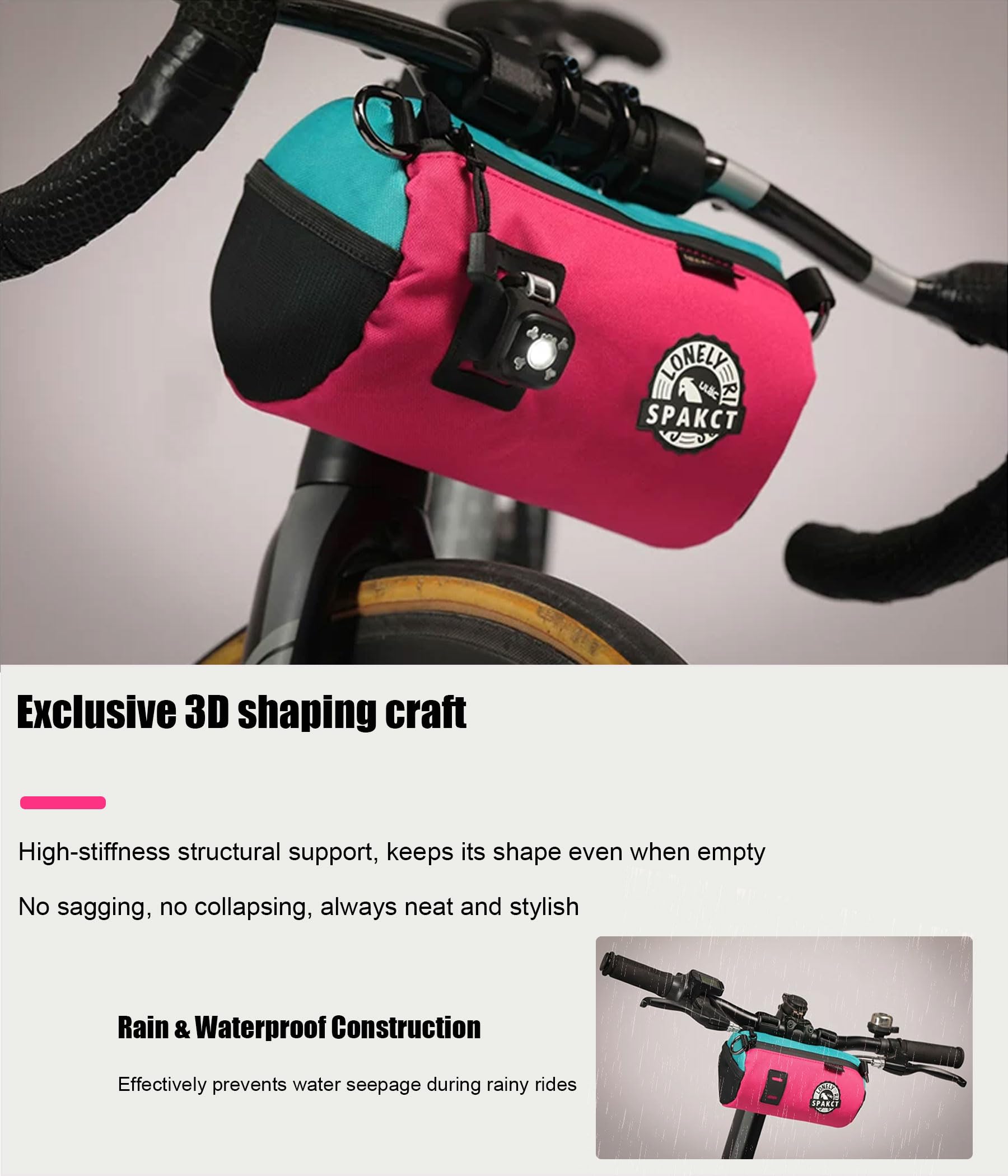 Bolsa para manillar de bicicleta, práctica bolsa de almacenamiento para manillar de bicicleta con correa para el hombro, bolsa de barril para bicicleta de montaña pequeña (negro, 1,5 L)
