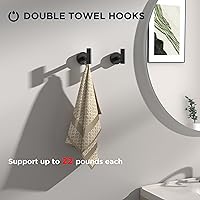 Vista 5 de FORIOUS 4 Piece Bathroom Accessories, SUS304 Stainless Steel Toilet Paper Holder, Towel Ring and 2 Towel Hooks, Wall Mounted Bathroom Hardware Set