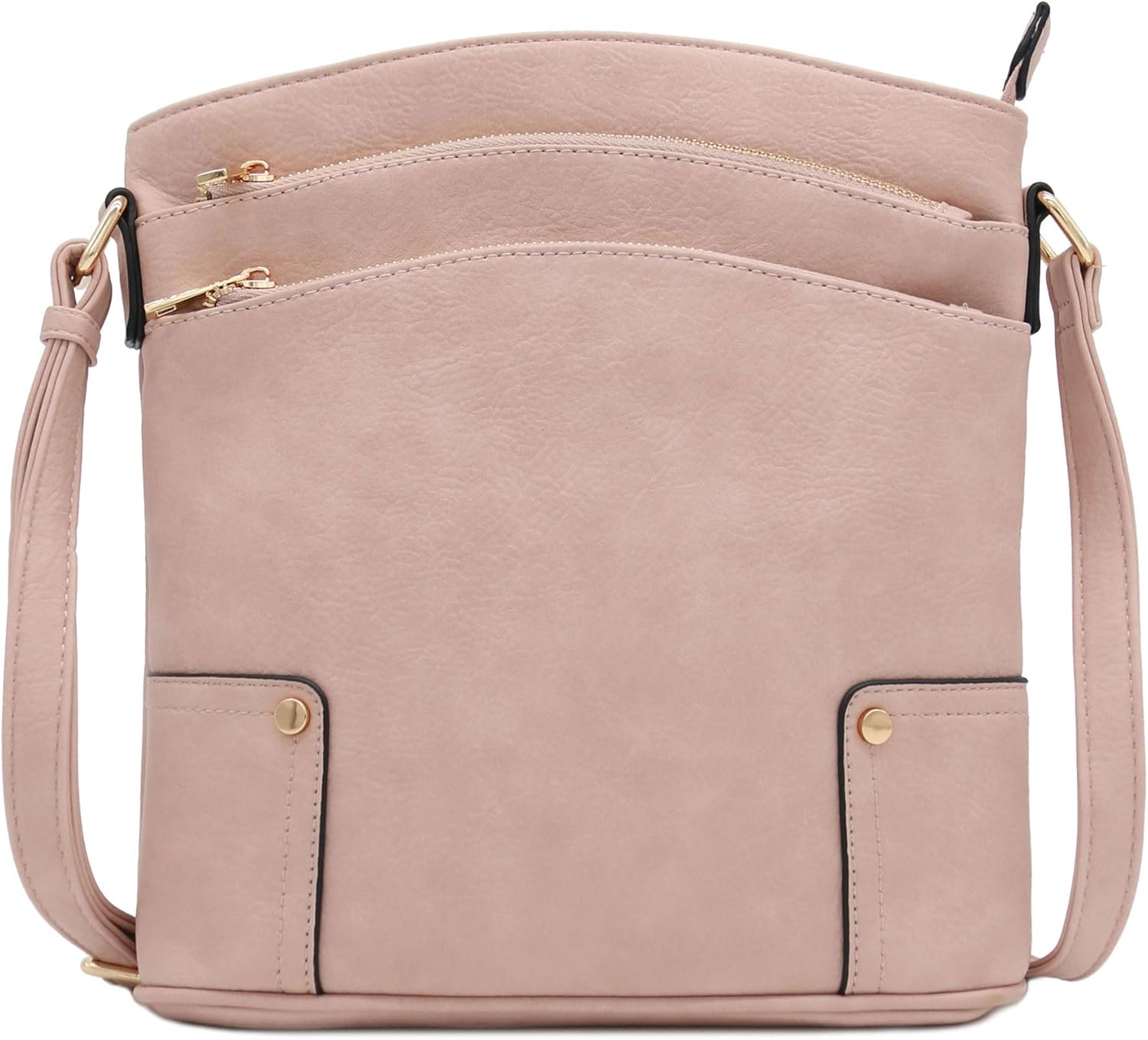 ALYSSA Triple Zip Pocket Large Crossbody Bag
