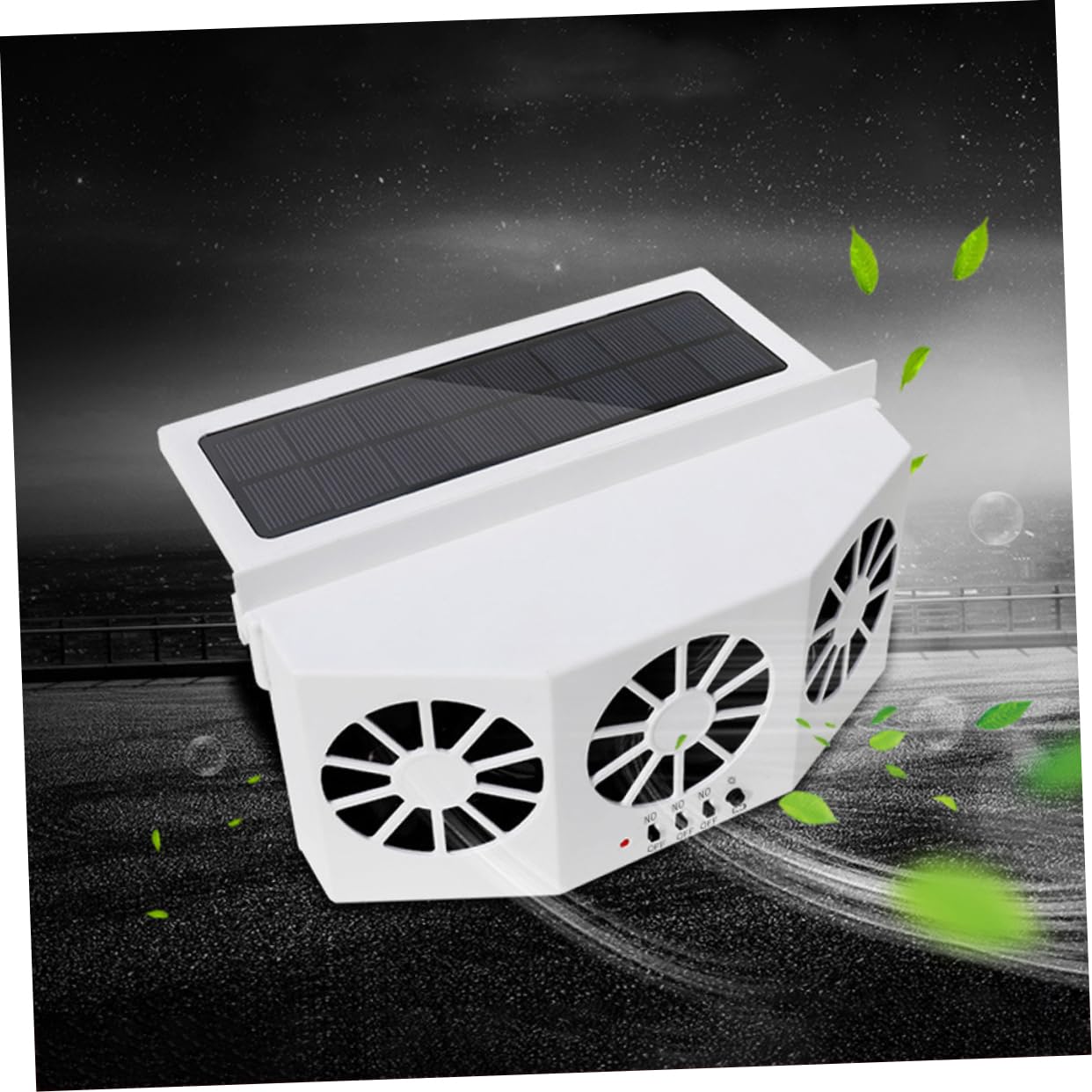 Alipis 3 Pièces Ventilateur Solaire Ventilateur D'extraction Solaire De Voiture e Radiateur Évent Alimenté Cool D'échappement De Voiture Petit Blanche Abdos