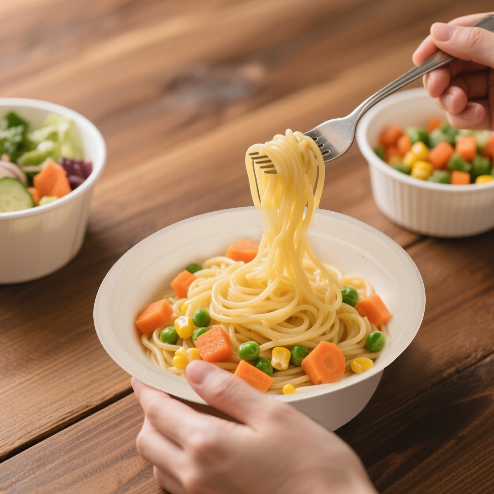 100 Stück Einweg Suppenschalen, 750ml Zuckerrohrschalen, Weiß Pappschalen, Zuckerrohr Bagasse Einwegteller, Papierschalen, Kompostierbare Einweggeschirr Suppenschüssel für Zuhause Partys