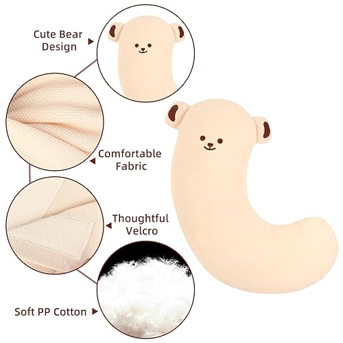 Miniatura 3 de YINGHONGCHI Fundas de cinturón de seguridad para niños, almohada de oso para cinturón de seguridad para la cabeza y el cuello, cojín suave para