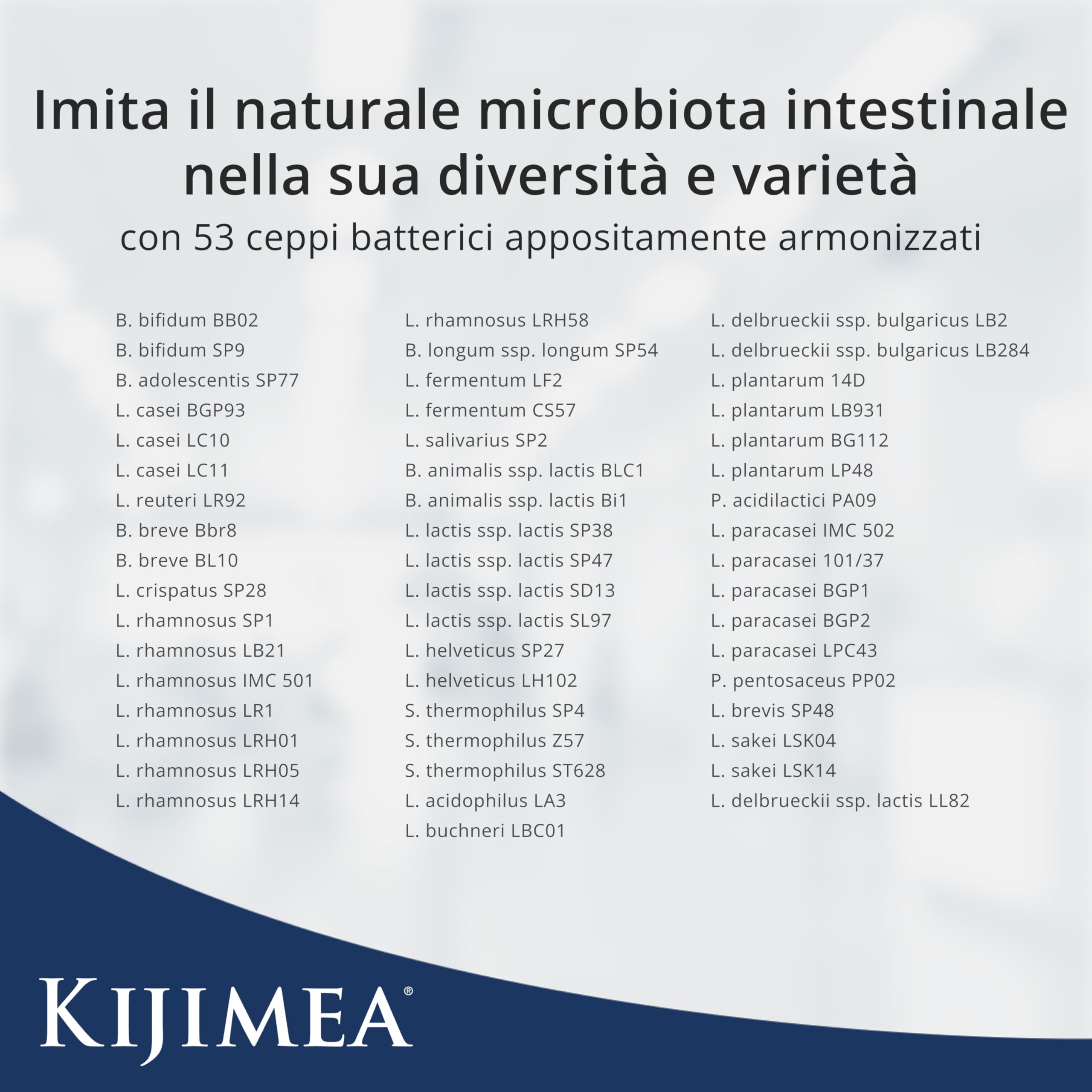Kijimea® HYPO (precedentemente K53) - Composizione unica ad elevato dosaggio di 53 ceppi batterici armonizzati, presenti anche nella flora intestinale naturale - 18 capsule