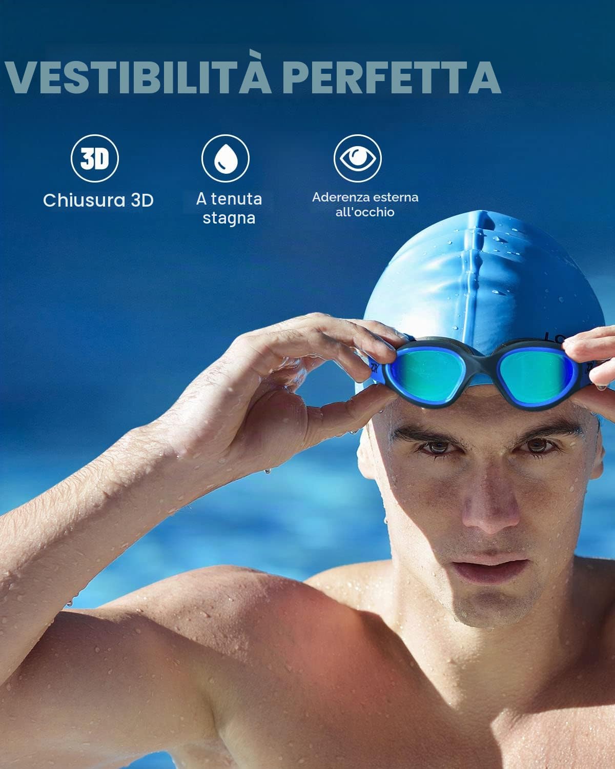 ZIONOR G1 Polarizzati Mirror Occhiali da Nuoto Unisex Adulto Uomo Donna Anti Foglia 100% Anti UV Immersione Occhiali