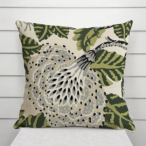 Vista 154 de ArogGeld Chinoiserie - Fundas de almohada escénicas asiáticas, estilo asiático, funda de almohada azul y verde Kelly, funda de cojín para decoración