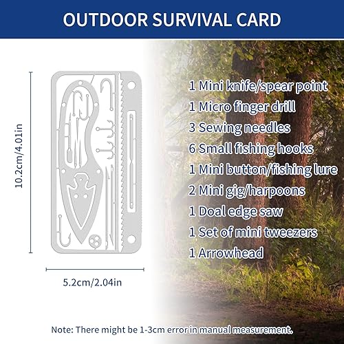 Vista 7 de Tarjetas de supervivencia, herramienta de campamento multiherramienta, kit EDC para senderismo al aire libre, pesca, caza, supervivencia