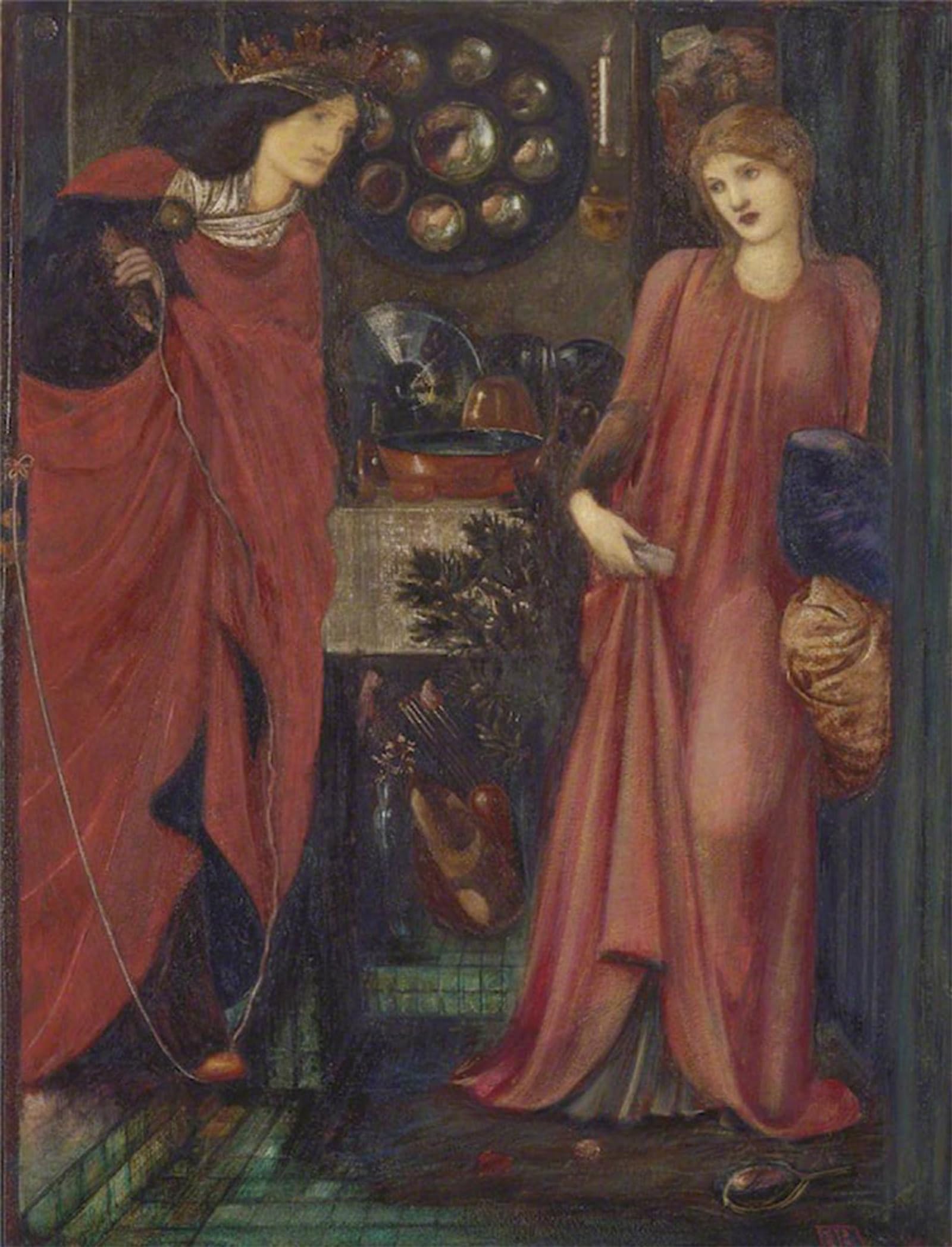 ARTXLXXBN Famous Prints Artwork Pictures Poster Painting Art Fair Rosamund and Queen Eleanor by Edward Burne-jones Artwork Landscape Pictures for Home Decor 60x90cm