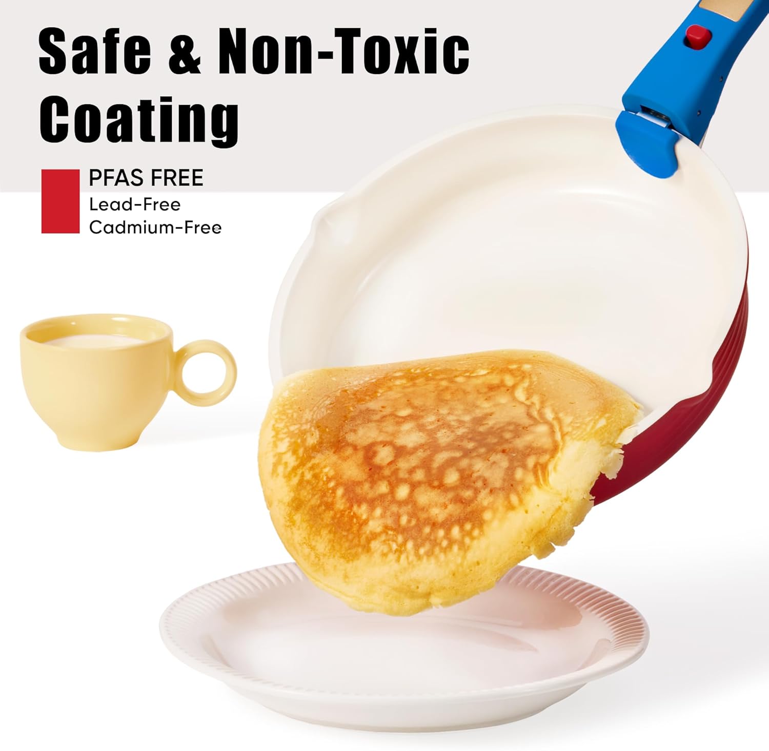 CAROTE 17Pcs Titanium Cookware Set, Pots and Pans Set Non Stick, Kitchen Cooking Set with Detachable Handle, Non Toxic Induction Cookware, Dishwasher/Oven Safe，Memphis Design