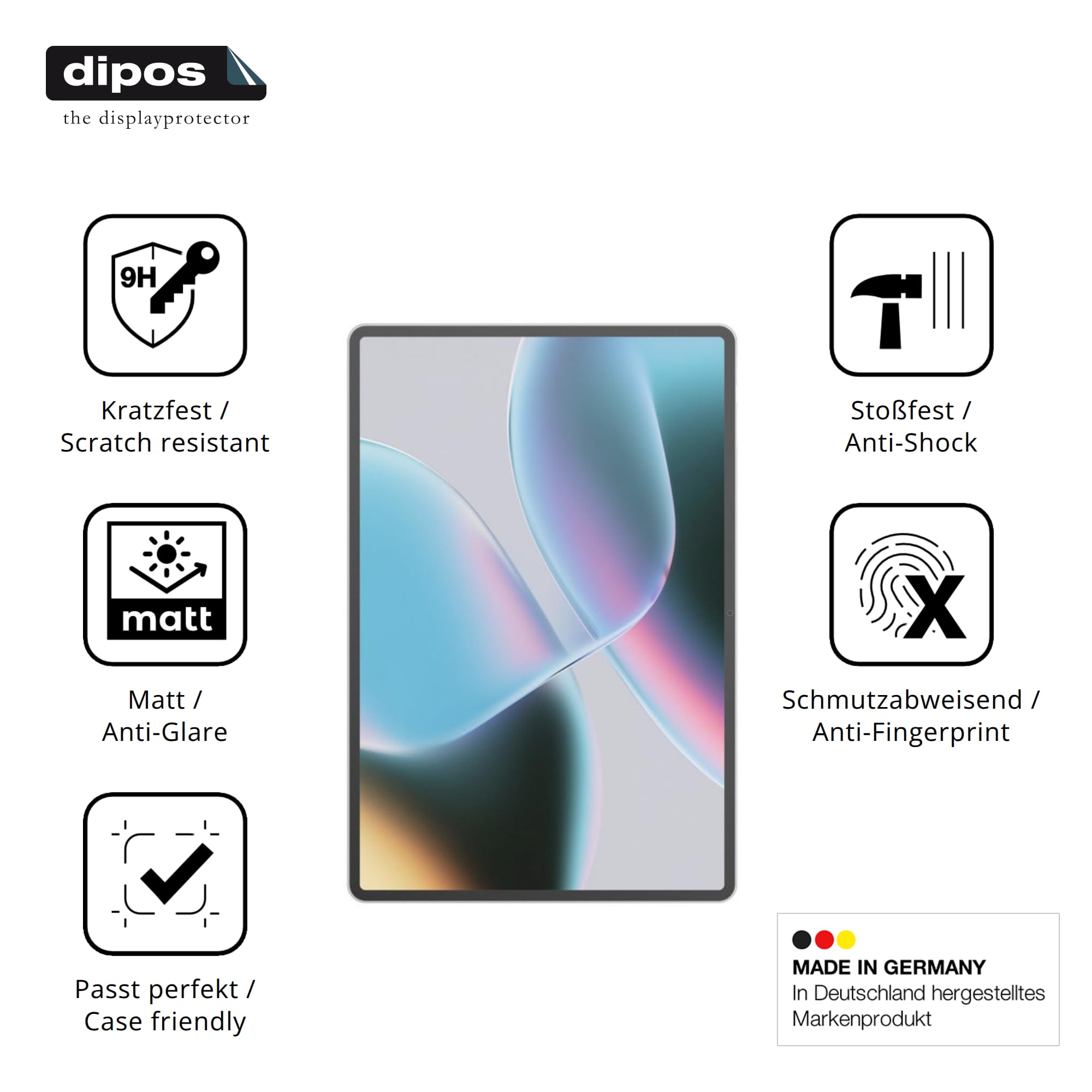 dipos 2x Pellicola Protettiva 9H opaca per Asus Pad T3201 | Antiriflesso, non si rompe e non si scheggia, non è vero vetro, Anti-Shock, antigraffio, senza bolle, autoadesiva