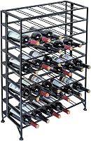 MyGiftHome 9-Tier Gray Metal Freestanding Wine Rack - Holds 54 Bottles, No Tools Assembly, Foldable Storage