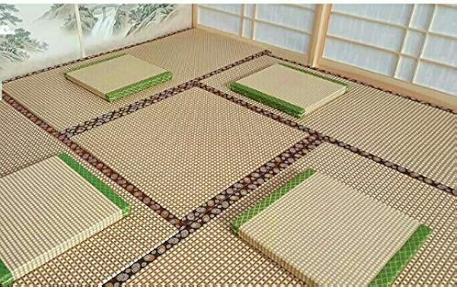 HUAWELL Japanese Traditional Interior Igusa Unit Tatami 1 Inch Thickness (Brownish Green, 44cm*88cm)