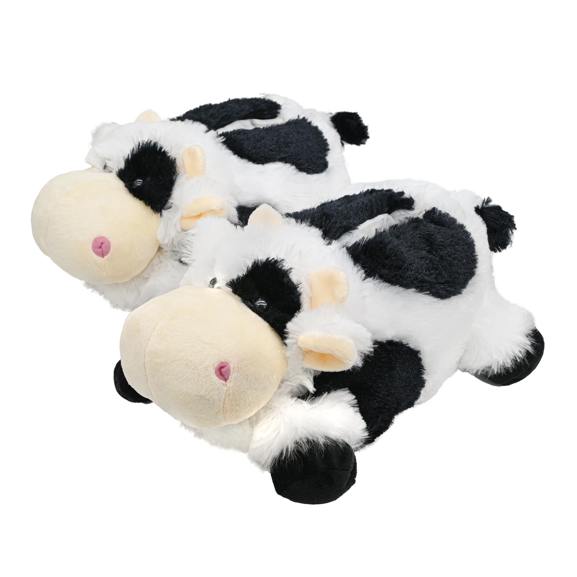 Onmygogo Indoor Fuzzy Winter Animal Panda and Cow Plush Slippers for Adult Women Men Boys Girls Kids
