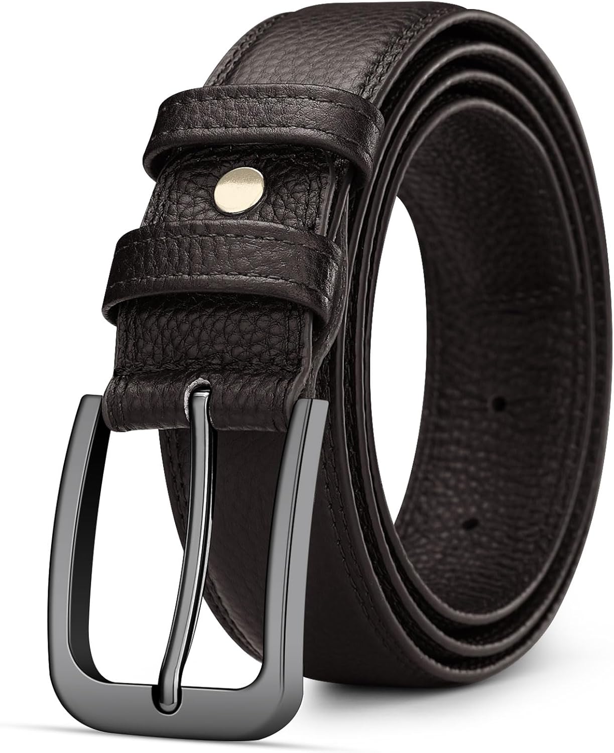 Men's genuine leather belt, handcrafted, 100% cowhide, 1 3/8 inches wide, suitable for casual wear, jeans and golf attire