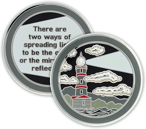 Chip de sobriedad del faro | Moneda triplaca AA que brilla en la oscuridad | Medallón de regalo de recuperación de luz para difundir